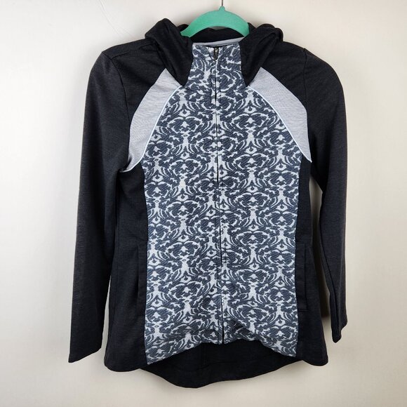 Anthropologie Pure + Good Colorblock Zip Hooded Sweatshirt sz XS? Flawed - Picture 1 of 8